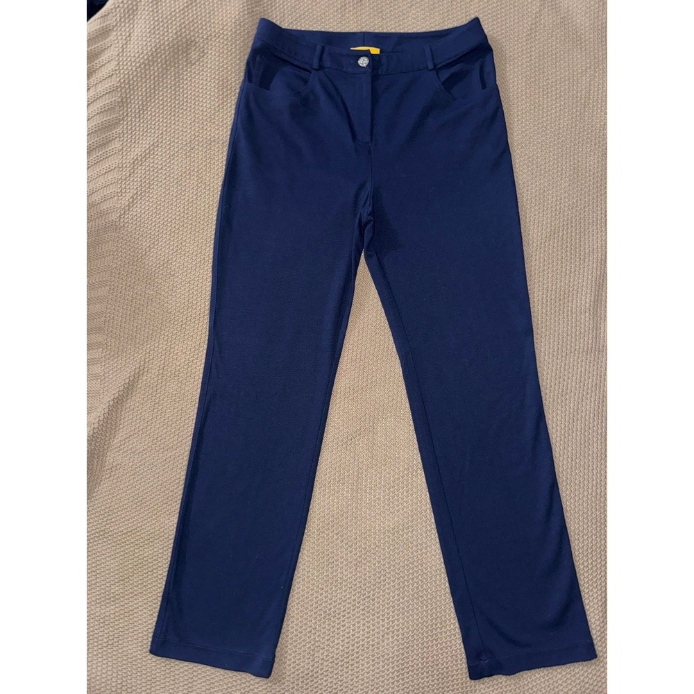 St. John Women's Royal Blue Straight Leg Stretch Pants Sz 8